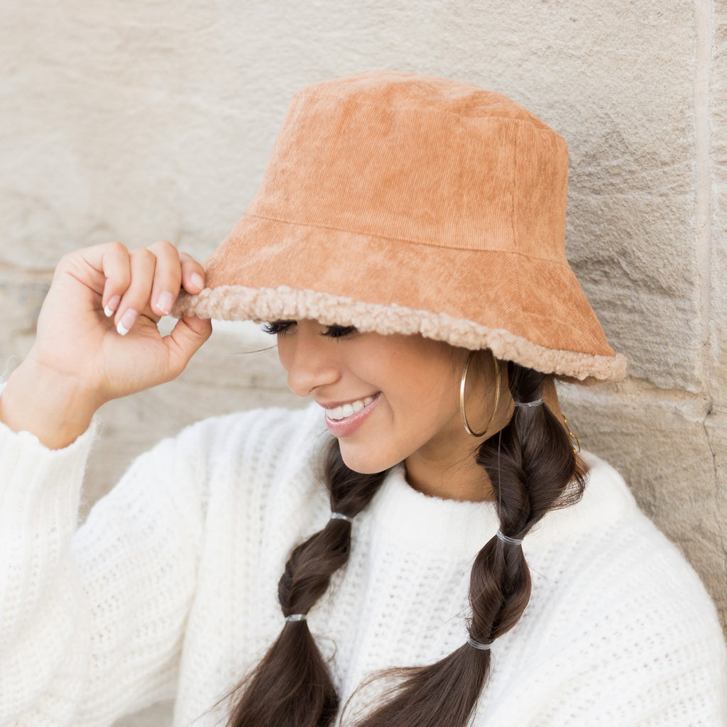 Reversible Sherpa Boucle Bucket Hat