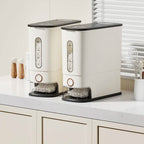 25LBS Vertical Rice Dispenser With Dustproof Lid Large Capacity Grain Storage Container With Measuring Cup Built-In