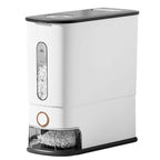 25LBS Vertical Rice Dispenser With Dustproof Lid Large Capacity Grain Storage Container With Measuring Cup Built-In