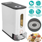 25LBS Vertical Rice Dispenser With Dustproof Lid Large Capacity Grain Storage Container With Measuring Cup Built-In