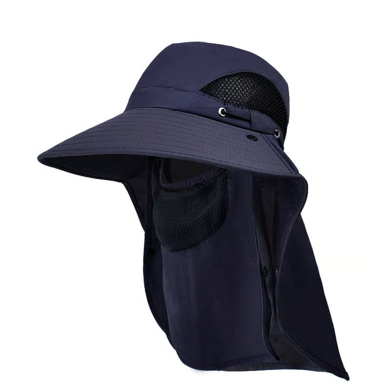 Wide Brim Sun Hat, Men's Safari Hat, 360° Sun Protection, UPF50+, Shade Hat, Insect Repellent, Mesh, Breathable, UV Protection