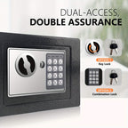 Fireproof Digital Home Safe with Keypad, Sensor Light & Money Bag-Silver