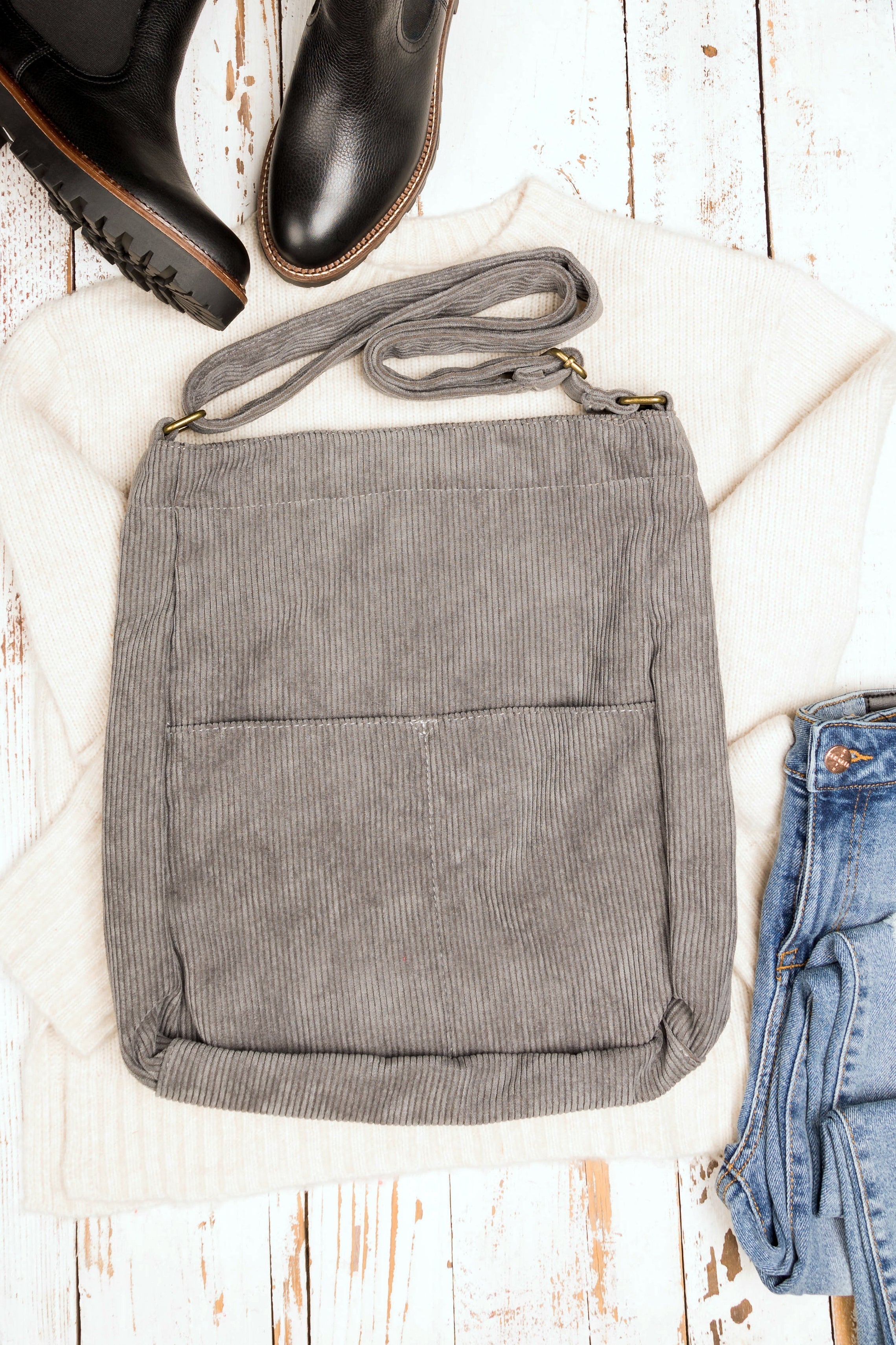 Corduroy Messenger Bag