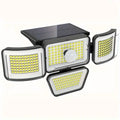278LEDs 3000LM Motion Sensor 6500K Solar Powered, 4 Heads Security Flood, 300° Wide Angle Wall With 3 Modes