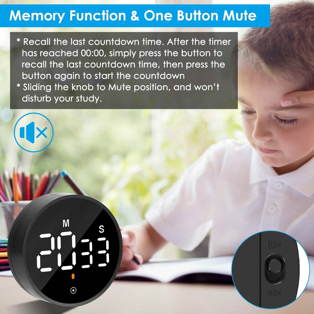 2.79" LED Digital Electronic Countdown Timer Dimmable Mutable Magnetic Clock