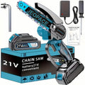 21V 4-6 Inch Cordless Chainsaw Kit with Built-in Lubrication, Battery and Charger