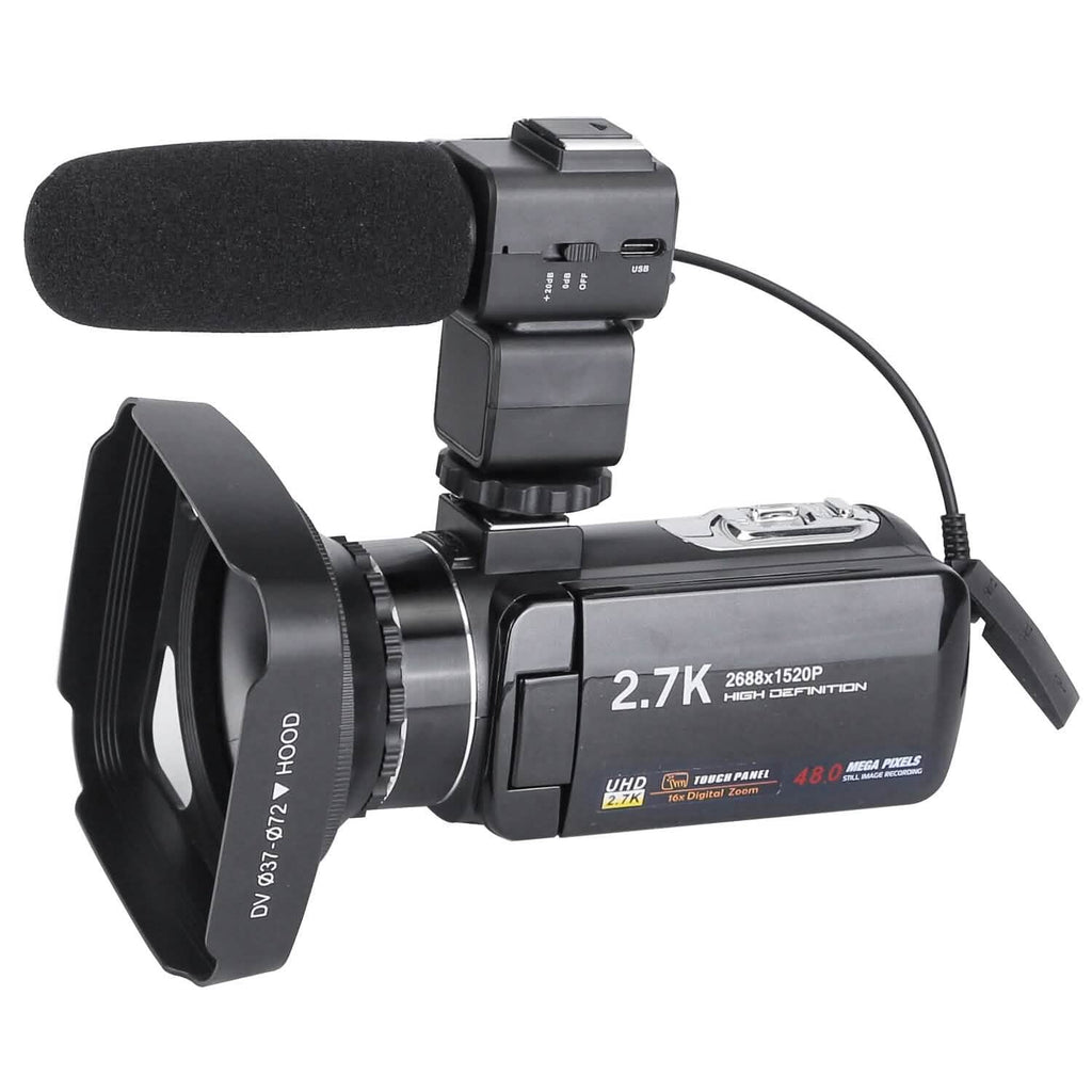 2.7K Camcorder 42MP 18x Zoom Digital Video Camera with 270° Rotating IPS Screen