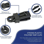 10 Pack Dog Tooth Design Tarp Clips for Camping Tent, Tarp Hoochies etc