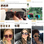 Big Cat Eye Sunglasses Women Black Mirror Sun Glasses