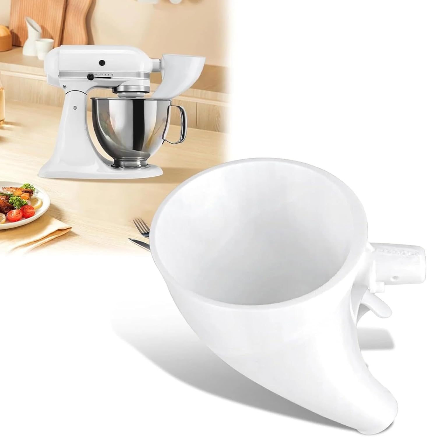 Flour Funnel for Kitchen Aid Stand Mixer