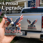 USA 250th Anniversary Metal Emblem – Faith, Family & Freedom Patriotic Decor