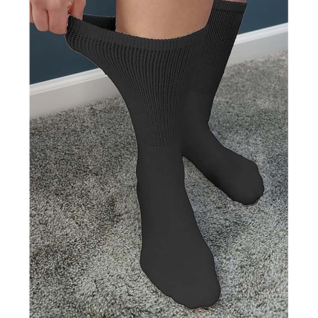 Cotton Non-Binding Diabetic & Circulatory Crew Socks (12-Pair)
