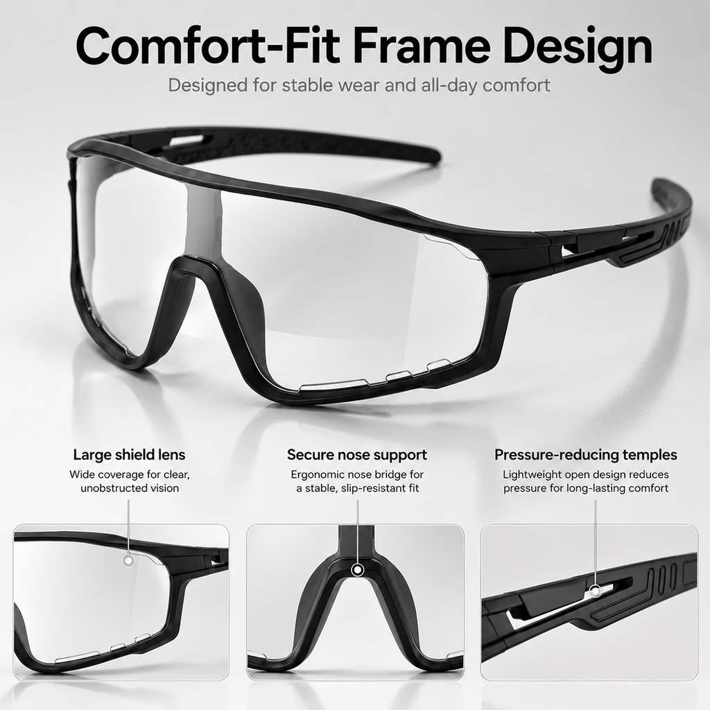 UV400 Photochromic Polarized Safety Glasses