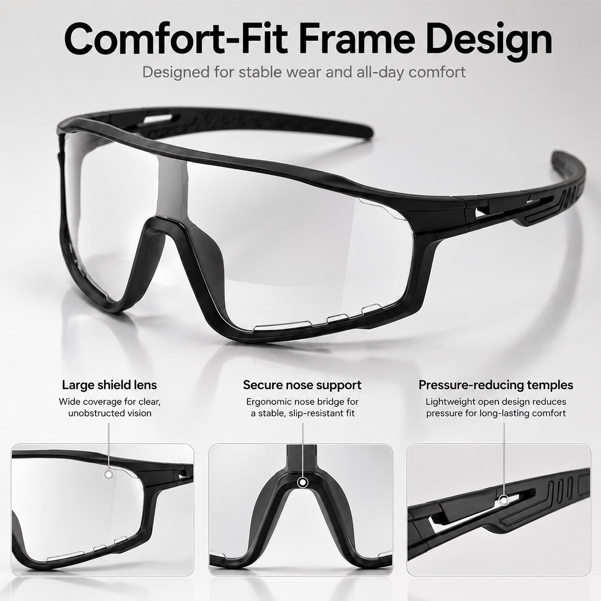 UV400 Photochromic Polarized Safety Glasses