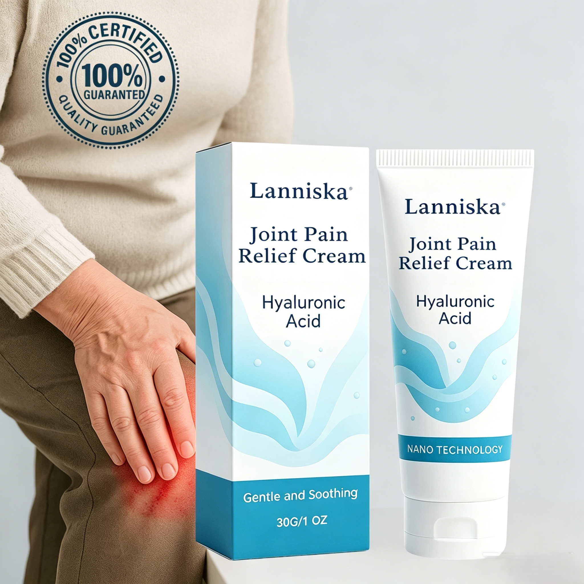 Joint Pain Relief Cream| Fast Acting Knee Pain Relief with Hyaluronic Acid, Relieves Up to 87% of Discomfort in 48 Hours -8HJ9