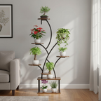 Metal 8-Tier Corner Plant Stand | Indoor Tree-Shape Plant Shelf