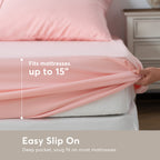 Kasentex Spring All Season Deep Pocket Fitted Sheet Set with Pillowcases, Room Decor, Graduation Gifts