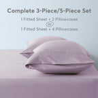 Kasentex Spring All Season Deep Pocket Fitted Sheet Set with Pillowcases, Room Decor, Graduation Gifts