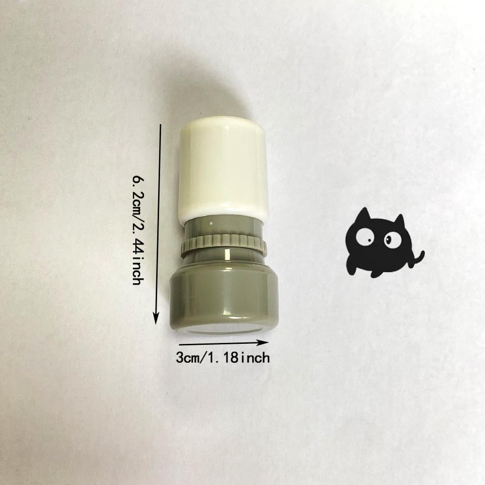 Cat Pattern Stamp, Round Self-inking Stamp