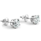 2Ct TW Round Lab Grown Diamond Studs 14K White Gold with Screw Backs