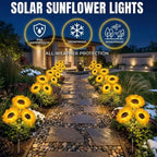 Solar Powered LED Sunflower Garden Lights Realistic Nighttime Glow for Yard Lawn Patio Porch Waterproof IP65 Energy Efficient Outdoor Lighting Durable Plastic Flowers All Weather Protection