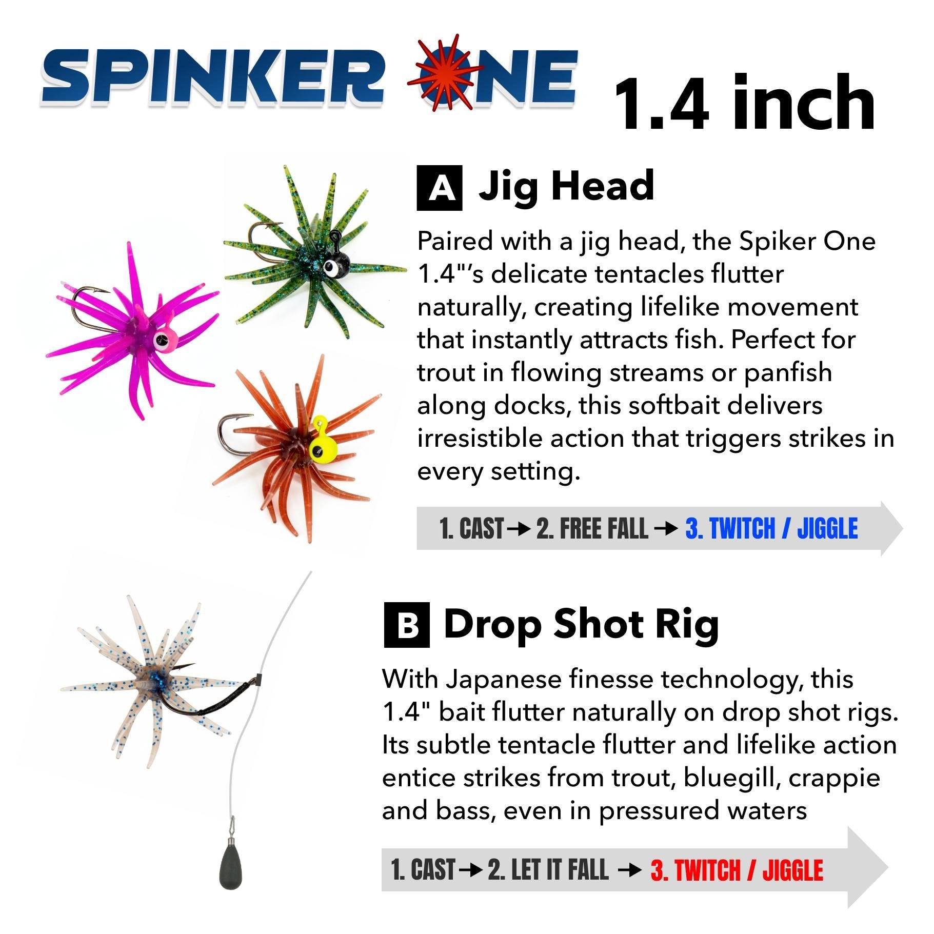 Tentacle Soft Plastic Fishing Lure – Finesse Bait for Bass, Trout & Freshwater Fishing