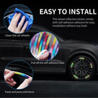 20PCS Wheel Adhesive Strips Stickers, Night Reflective Safety Decoration Strip for Car, Motocycle, Bicycle, Car Wheel Hub Reflective Sticker, Reflective Tape for Enhancing Car Wheel Safety