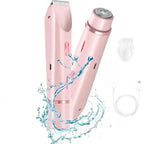 Women’s 2-in-1 Bikini & Facial USB Rechargeable Electric Razor for Wet/Dry Use