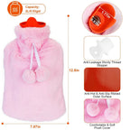 2L Hot Water Bottle with Plush Cover