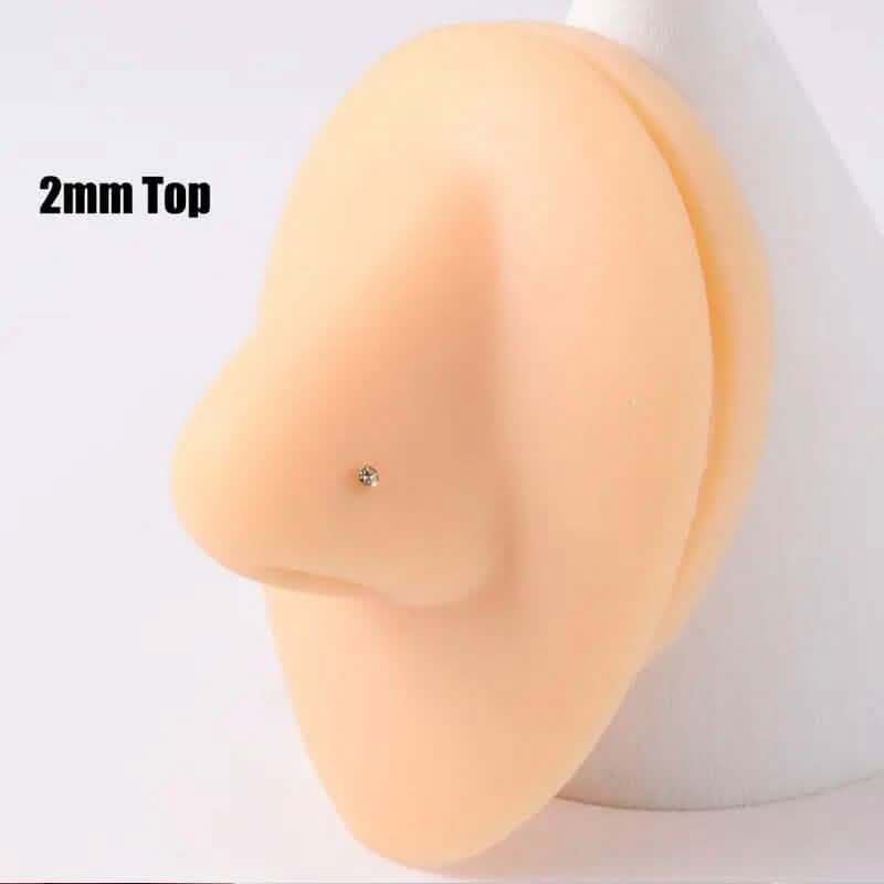 2mm Gold White Diamond Disposable Safe Nose Ear Nail Punch