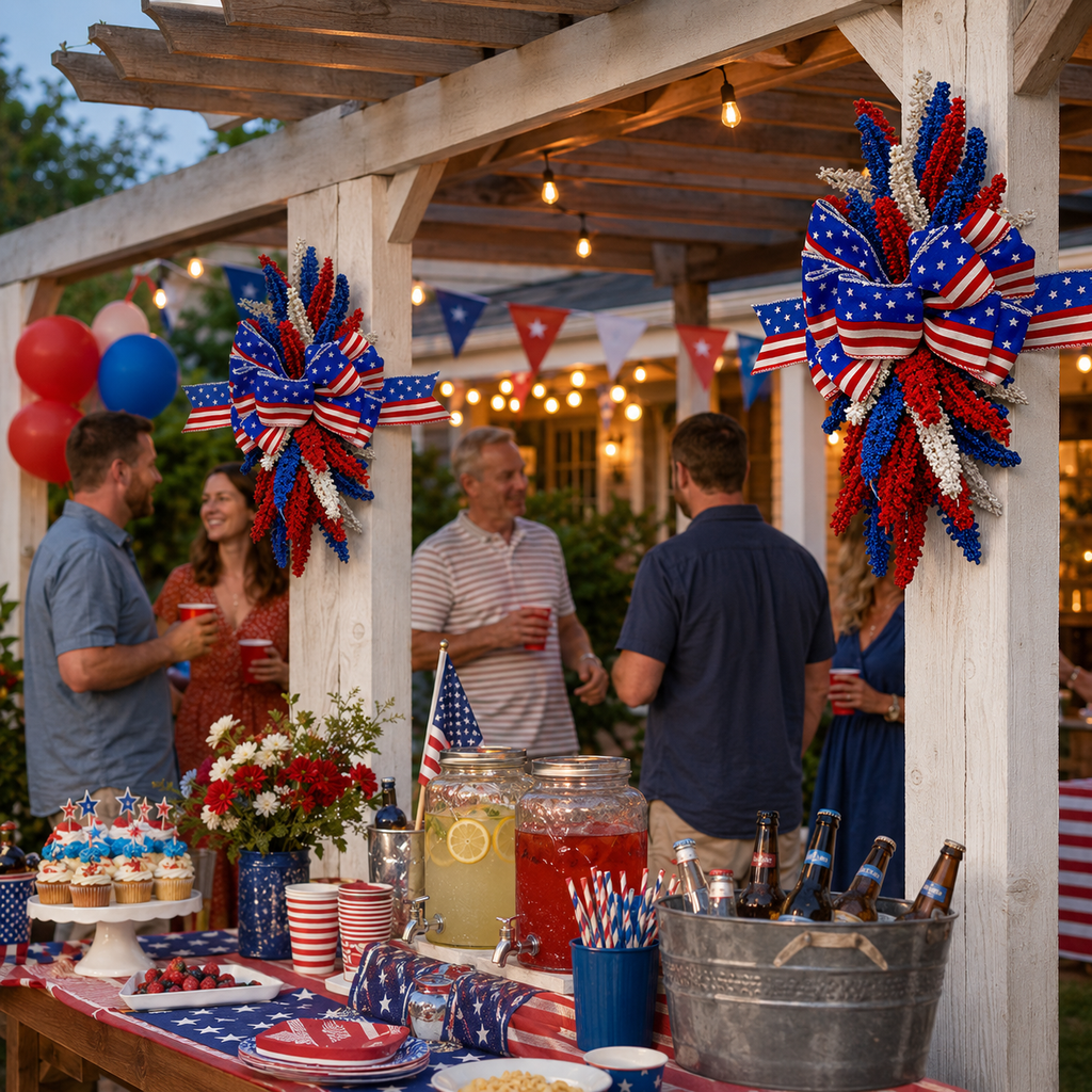 Patriotic Bow Hanging Ornament for Festival Decoration