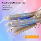 3-Barrel Curling Iron Wand Electric Hair Curler 1" Triple Hair Waver