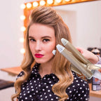 3-Barrel Curling Iron Wand Electric Hair Curler 1" Triple Hair Waver