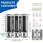 3-Chamber Shower Dispenser - Wall Mounted, No Leakage, No Drill