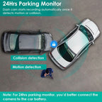 3 Channel Dash Cam Front Inside Rear Vehicle Driving Recorder Car DVR