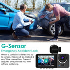 3 Channel Dash Cam Front Inside Rear Vehicle Driving Recorder Car DVR