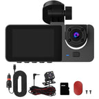 3 Channel Dash Cam Front Inside Rear Vehicle Driving Recorder Car DVR