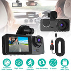 3 Channel Dash Cam Front Inside Rear Vehicle Driving Recorder Car DVR