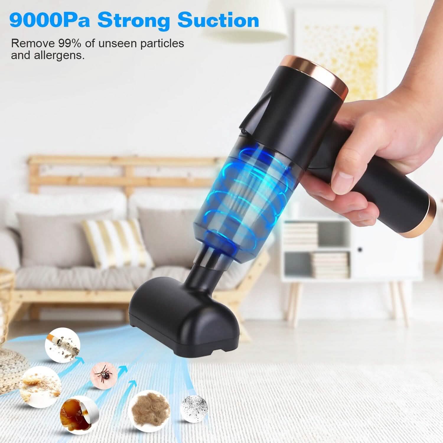3-in-1 120W Portable Reachable Vacuum with Brush Nozzle