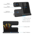 3-in-1 Fast Wireless Charger for Qi-enable Phones, Earphones and Watches