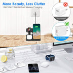 3-in-1 Fast Wireless Charger for Qi-enable Phones, Earphones and Watches