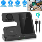 3-in-1 Fast Wireless Charger for Qi-enable Phones, Earphones and Watches