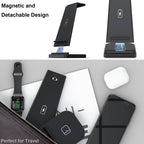 3-in-1 Foldable Fast Wireless Charging Stand