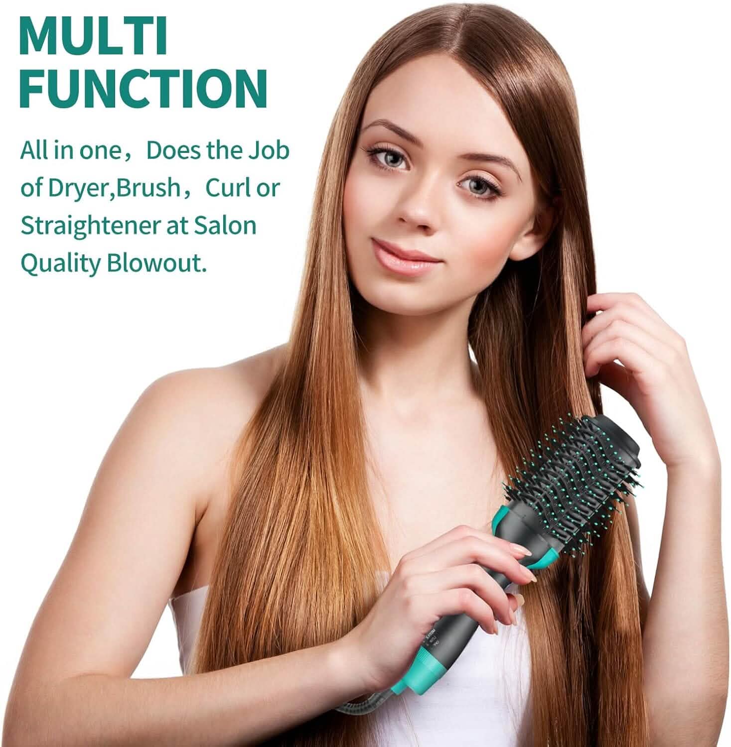 3-in-1 Ionic Straightening Hot Air Brush with Anti-Scald Feature