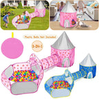 3-in-1 Kids Play Tent Ball Pit Set