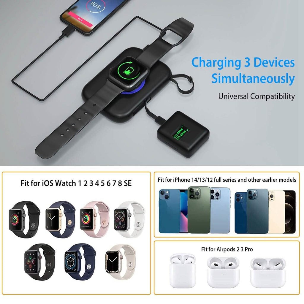 3-in-1 Wireless Charger Portable Magnetic Power Bank