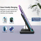 3-in-1 Wireless Charger Qi Fast 15W Charging Stand Pad