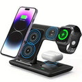3-in-1 Wireless Charger Qi Fast 15W Charging Stand Pad