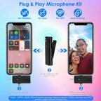 3-in-1 Wireless Clip On Microphone Omnidirectional Noise Reduction Plug