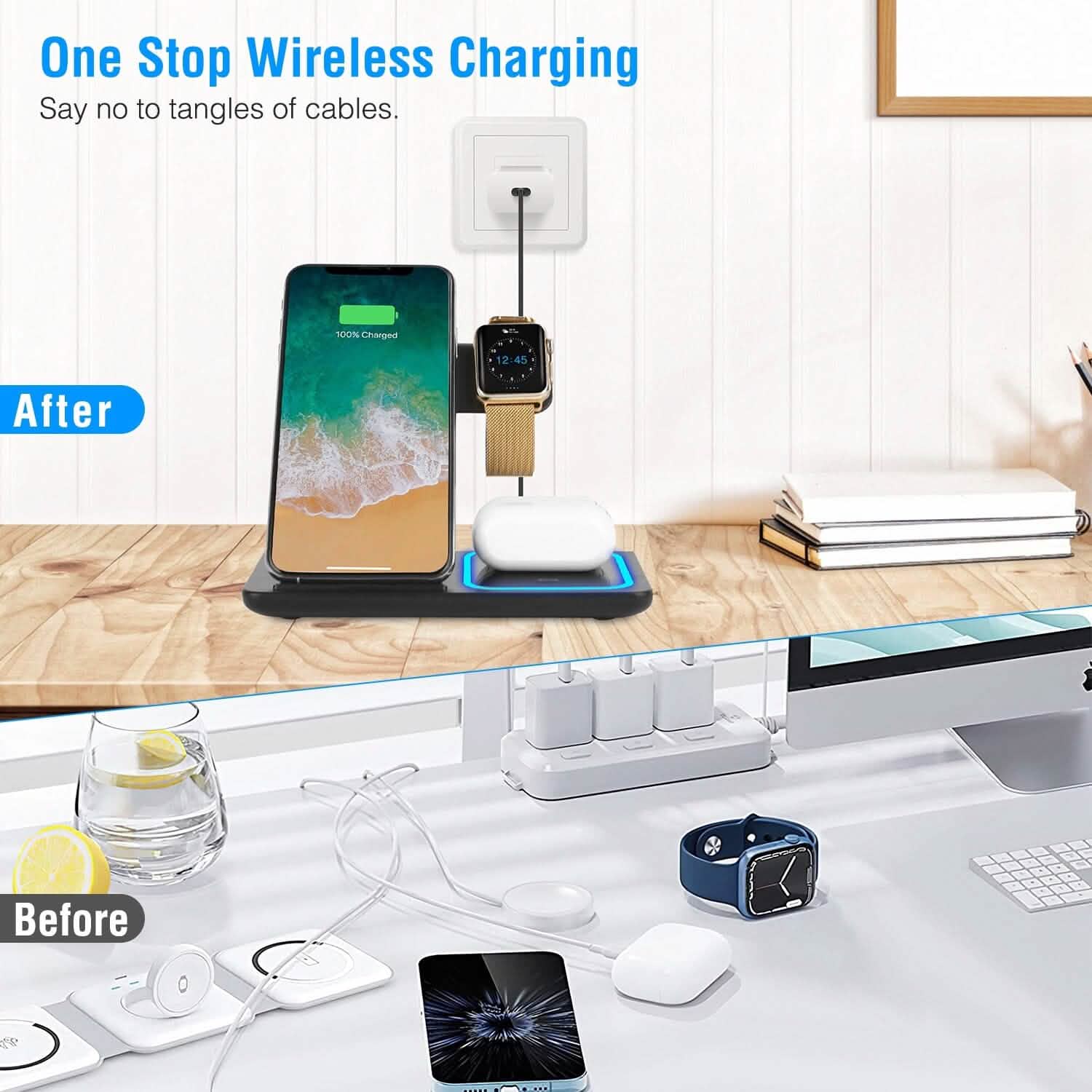 3-in-1 Wireless Fast Charging Station Dock Foldable